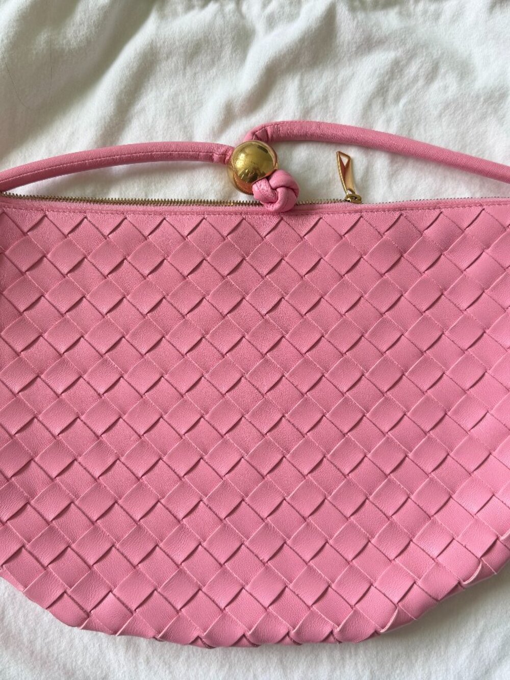 Bottega Veneta Medium Turn Pouch Pink Nappa Intrecciato